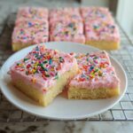 Pink Frosted Sugar Cookie Bars