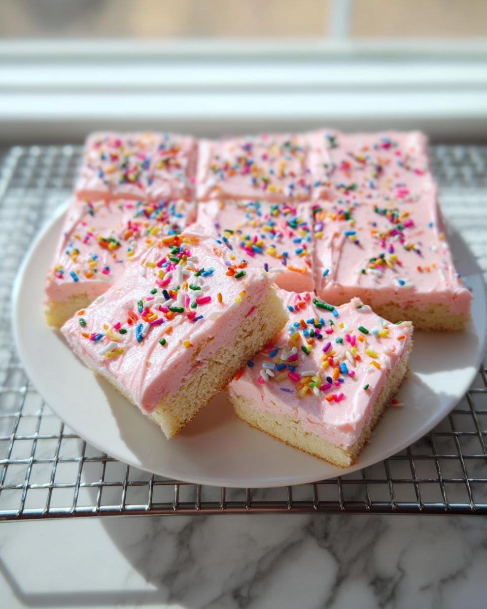 Pink Frosted Sugar Cookie Bars - detail 3