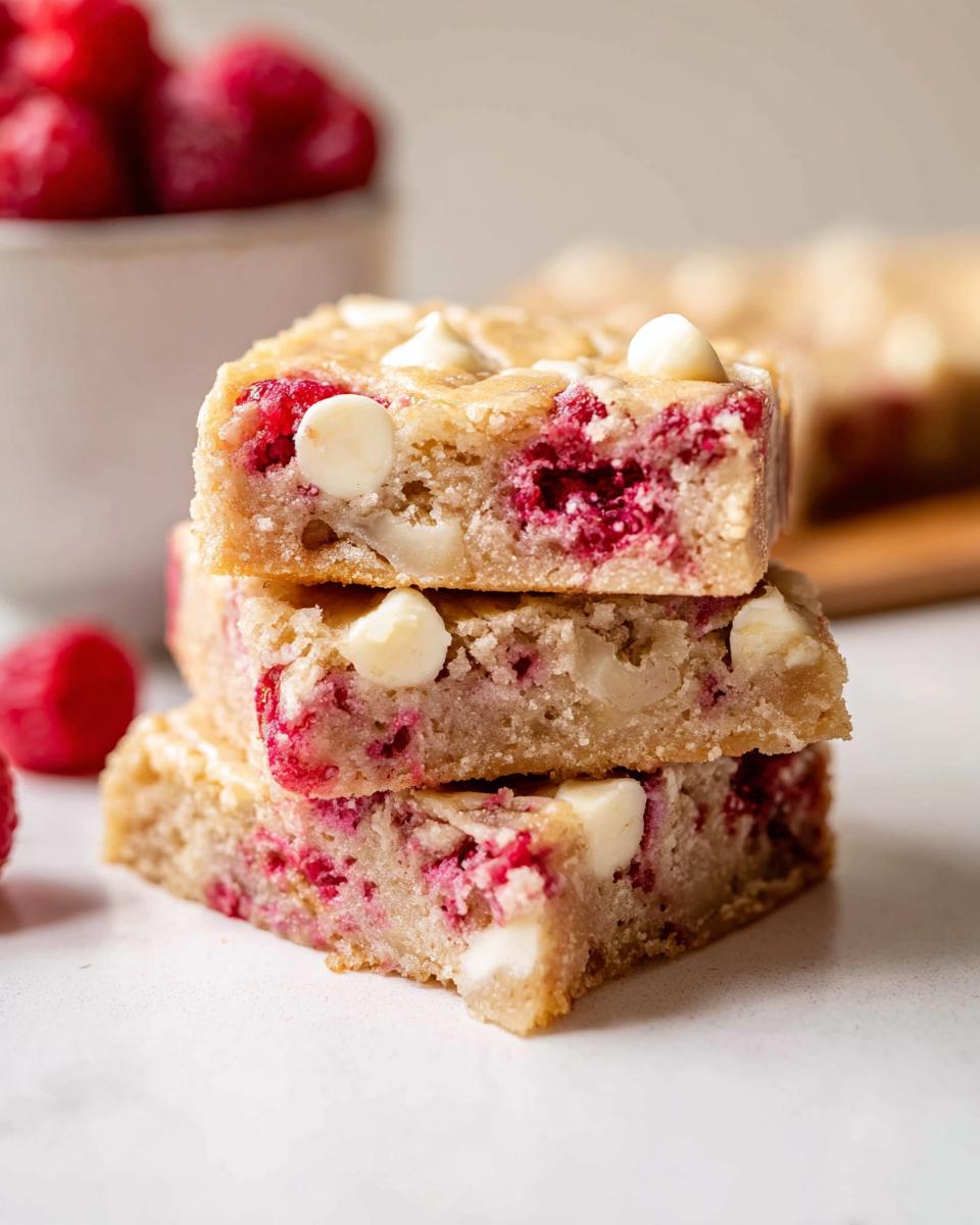 Raspberry White Chocolate Blondies - detail 1