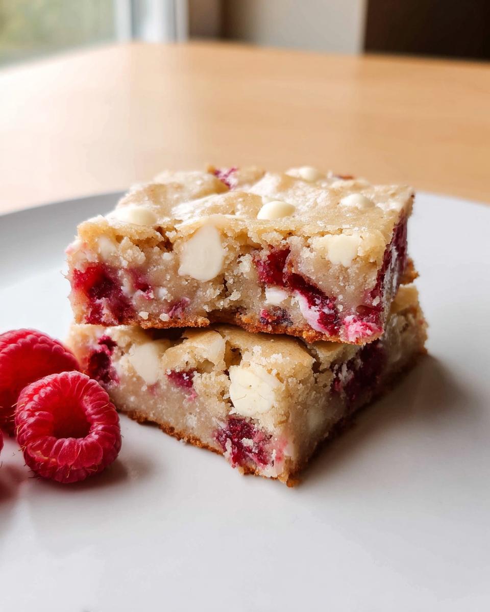 Raspberry White Chocolate Blondies - detail 2