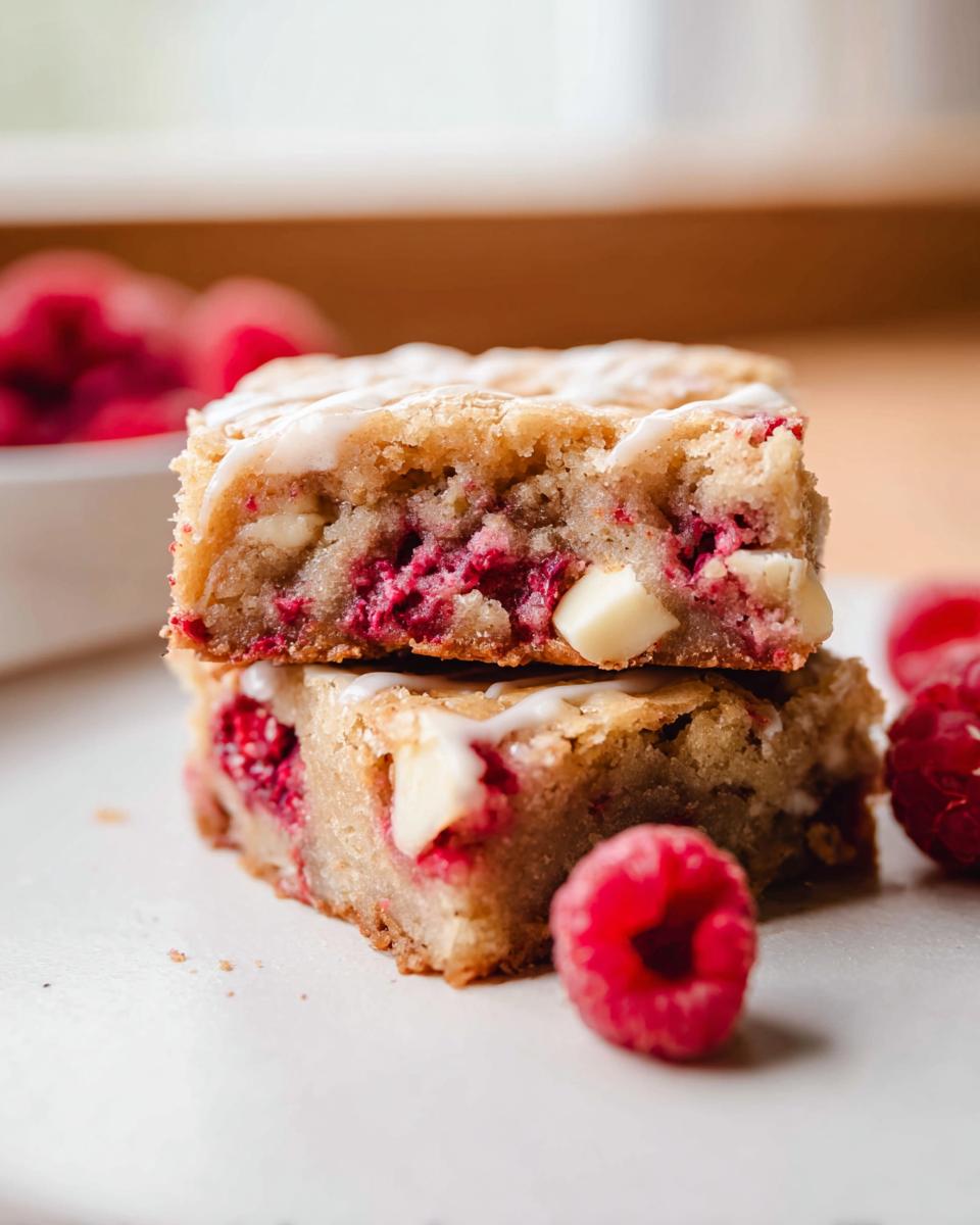 Raspberry White Chocolate Blondies - detail 3