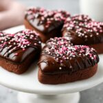 Chocolate Shortbread Heart Cookies