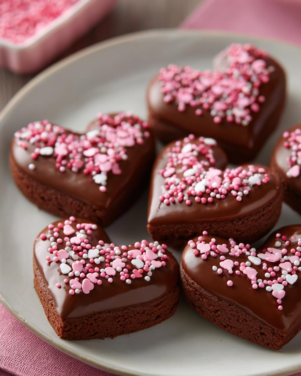 Chocolate Shortbread Heart Cookies - detail 2