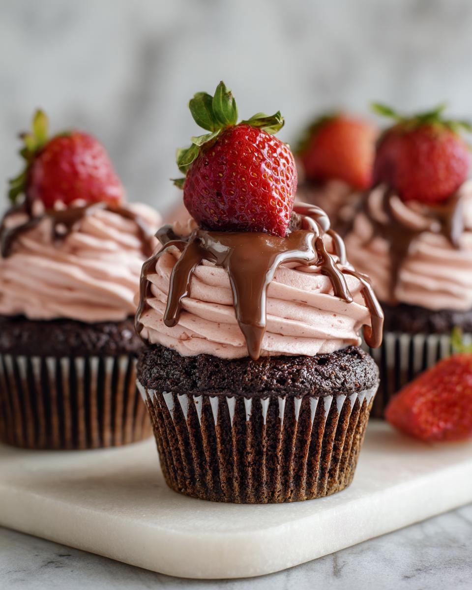 Double Chocolate Strawberry Cupcakes – Rich, Moist & Berry Delicious - detail 1