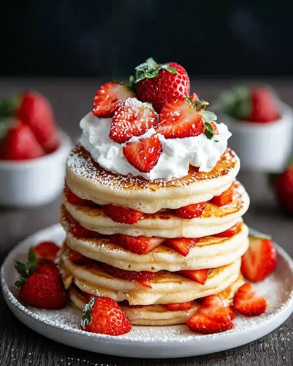 Heart-Shaped Strawberry Pancake Stack - detail 2