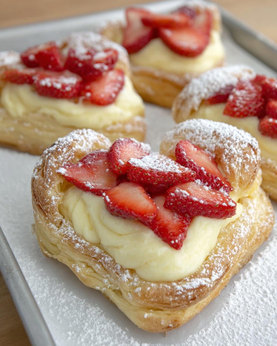 Strawberry Puff Pastry Danishes - detail 2