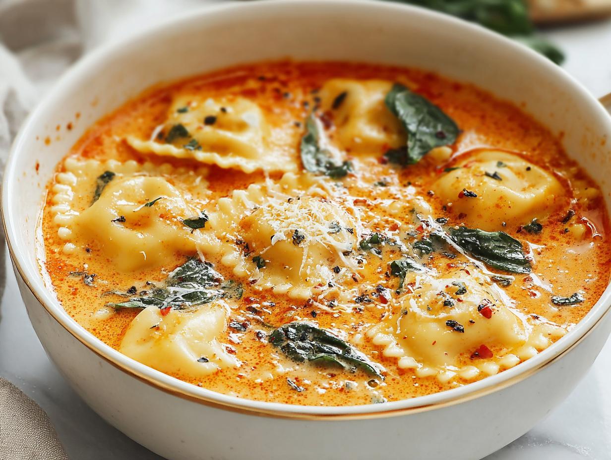 Devour Creamy Tuscan Ravioli Soup in 45 Sinful Minutes