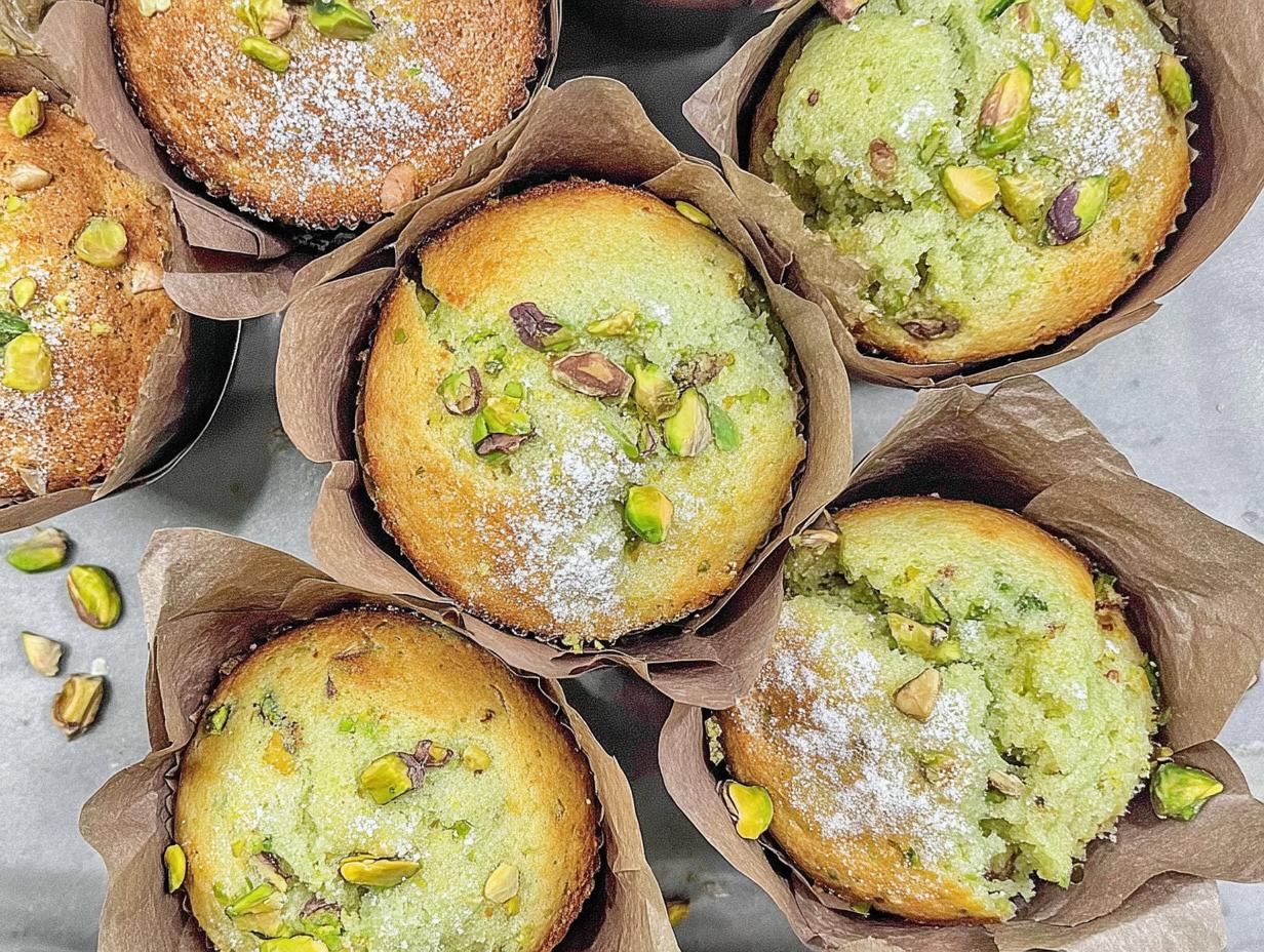 Easy Bakery-Style Pistachio Muffins: 1 Bowl, Insane