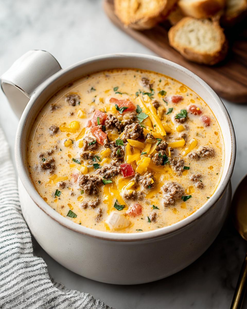 Easy Cheeseburger Soup - detail 2