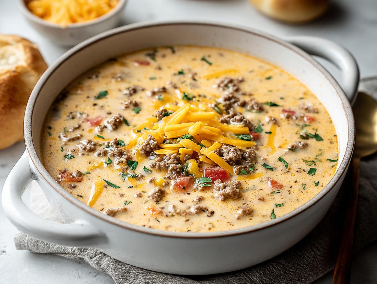 Easy Cheeseburger Soup: Unforgivable 45-Minute Meal
