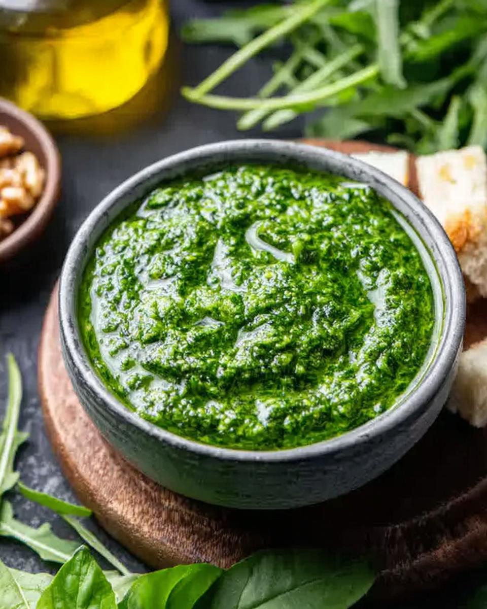 Fresh Arugula Walnut Pesto - detail 1