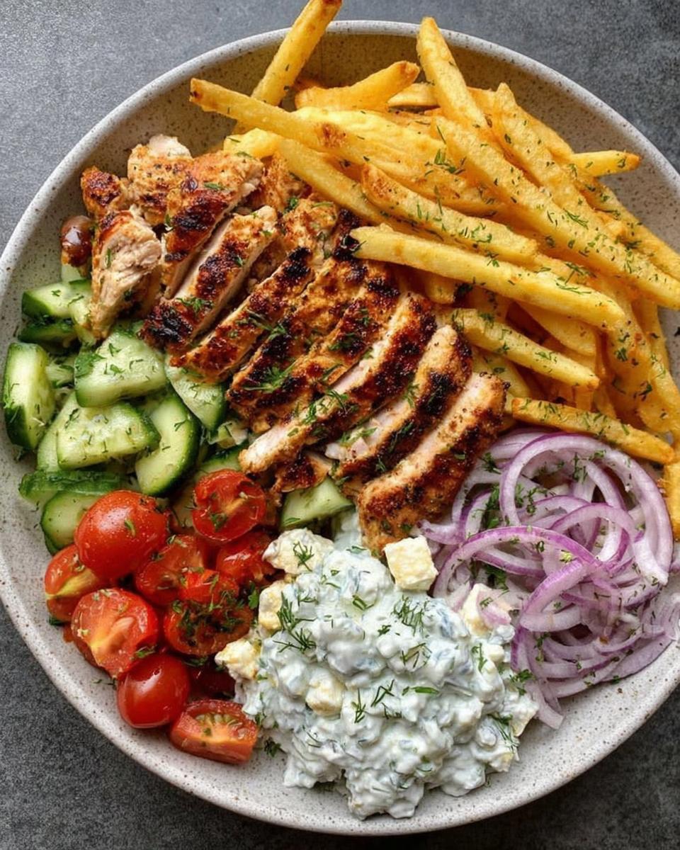 Greek Style Chicken Plate with Tzatziki & Fries - detail 2