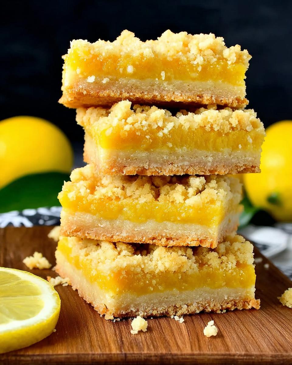Homemade Lemon Crumb Bars With A Perfect Buttery Shortbread Base - detail 1