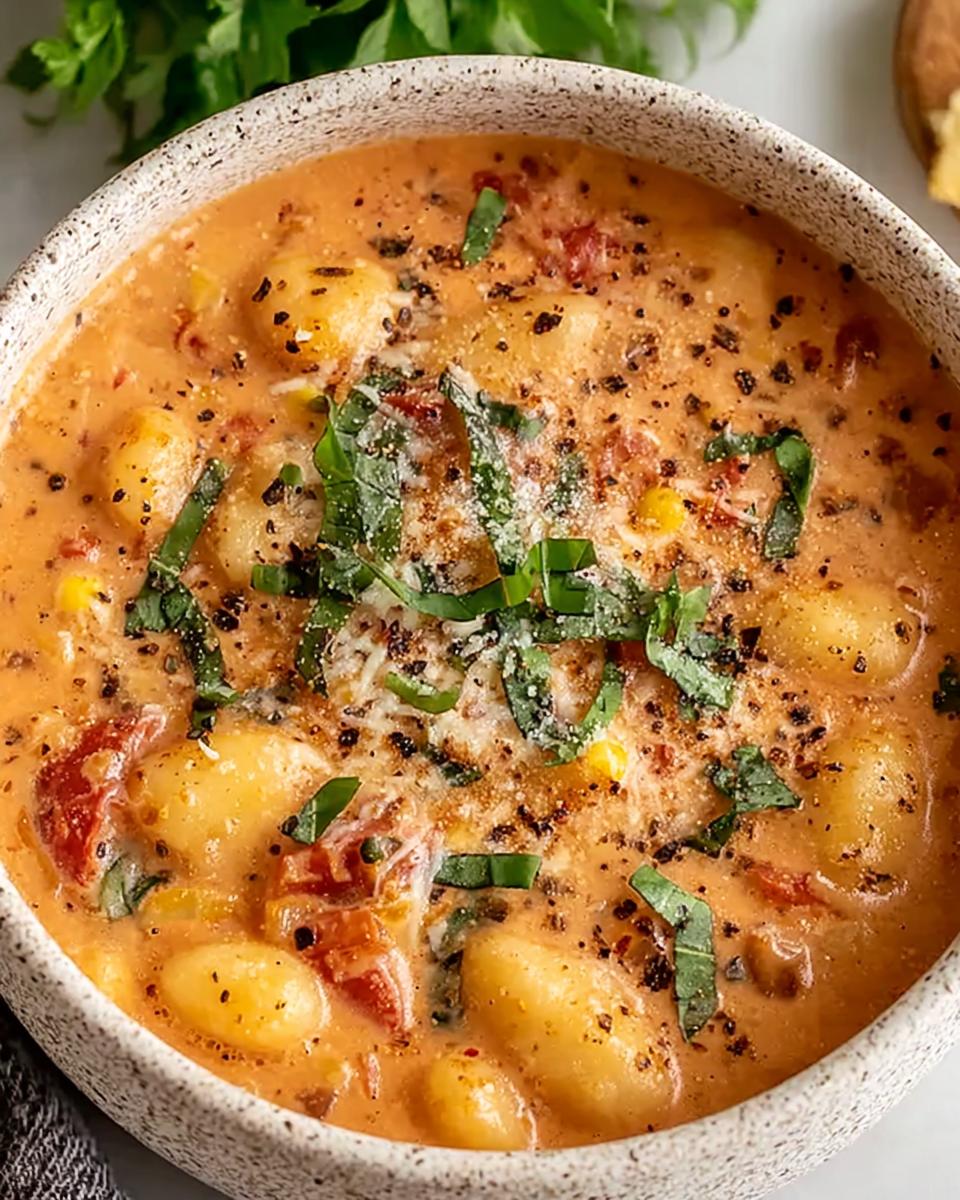 Mouthwatering Sun Dried Tomato Gnocchi Soup - detail 1