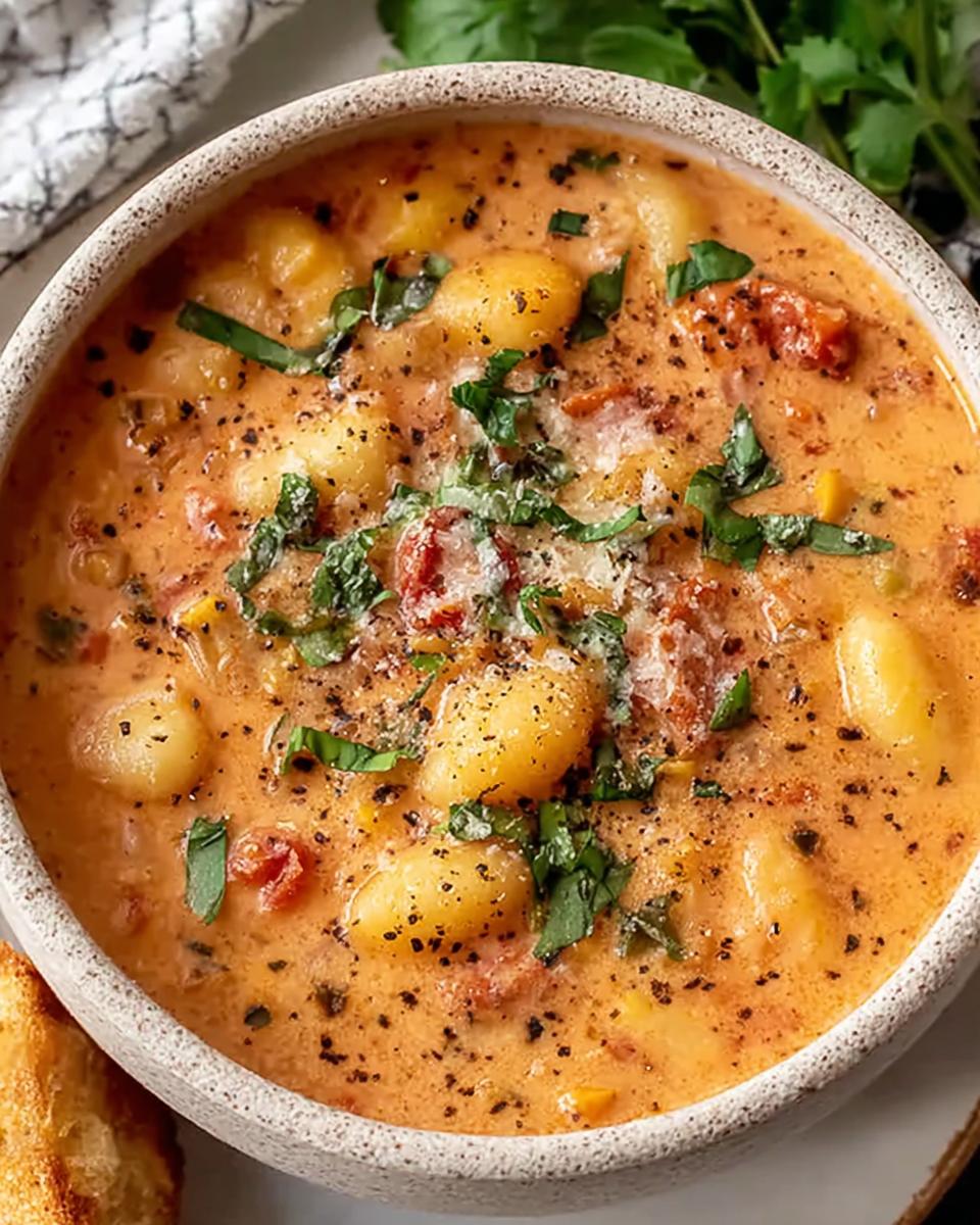 Mouthwatering Sun Dried Tomato Gnocchi Soup - detail 2