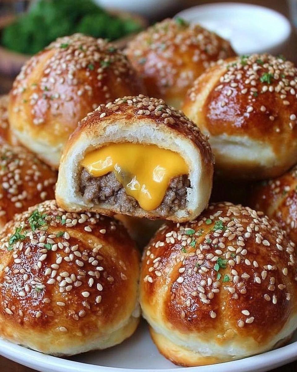 cheeseburger pretzel bombs - detail 2
