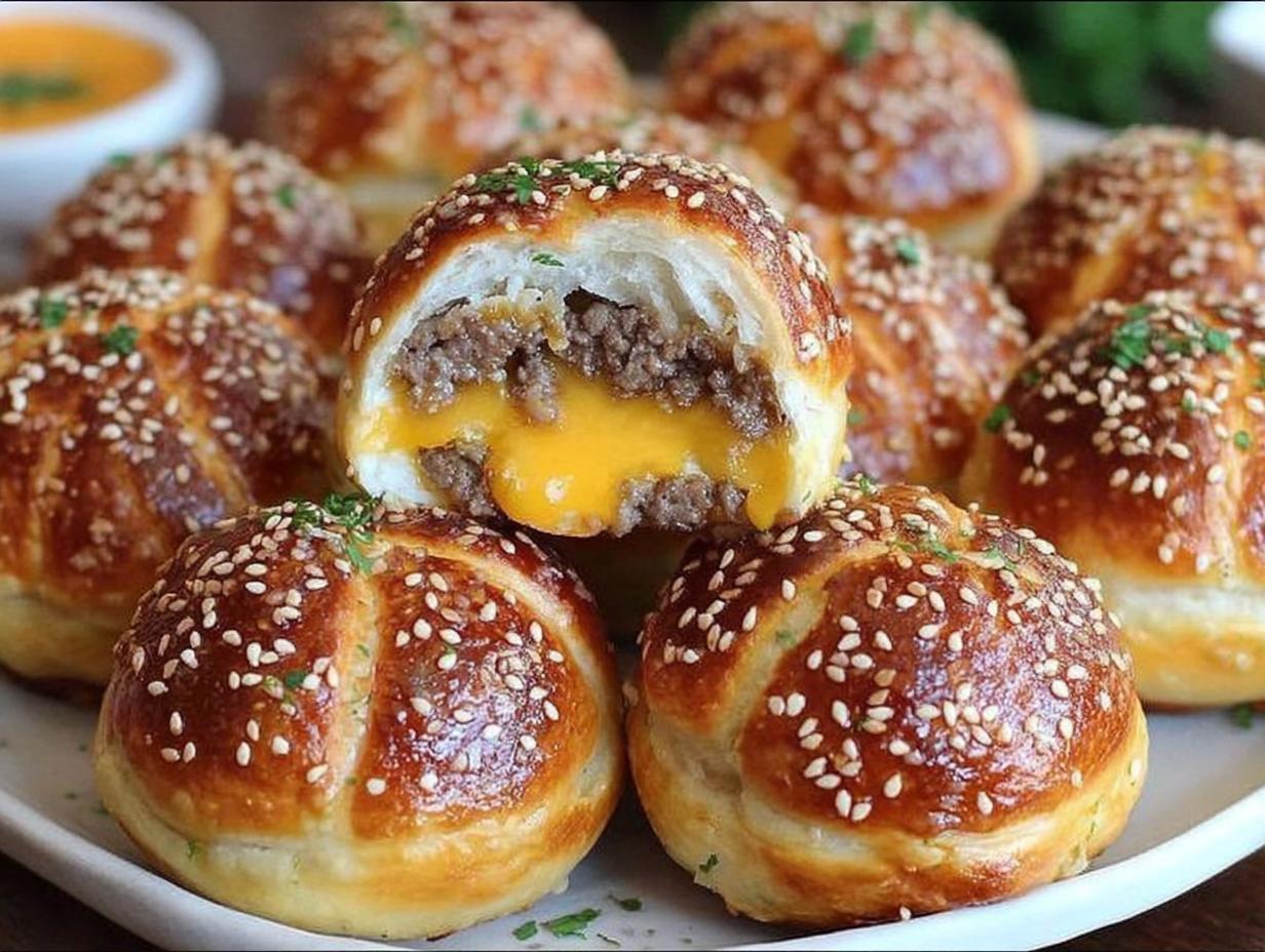 Cheeseburger Pretzel Bombs: 14 Bites of Bliss