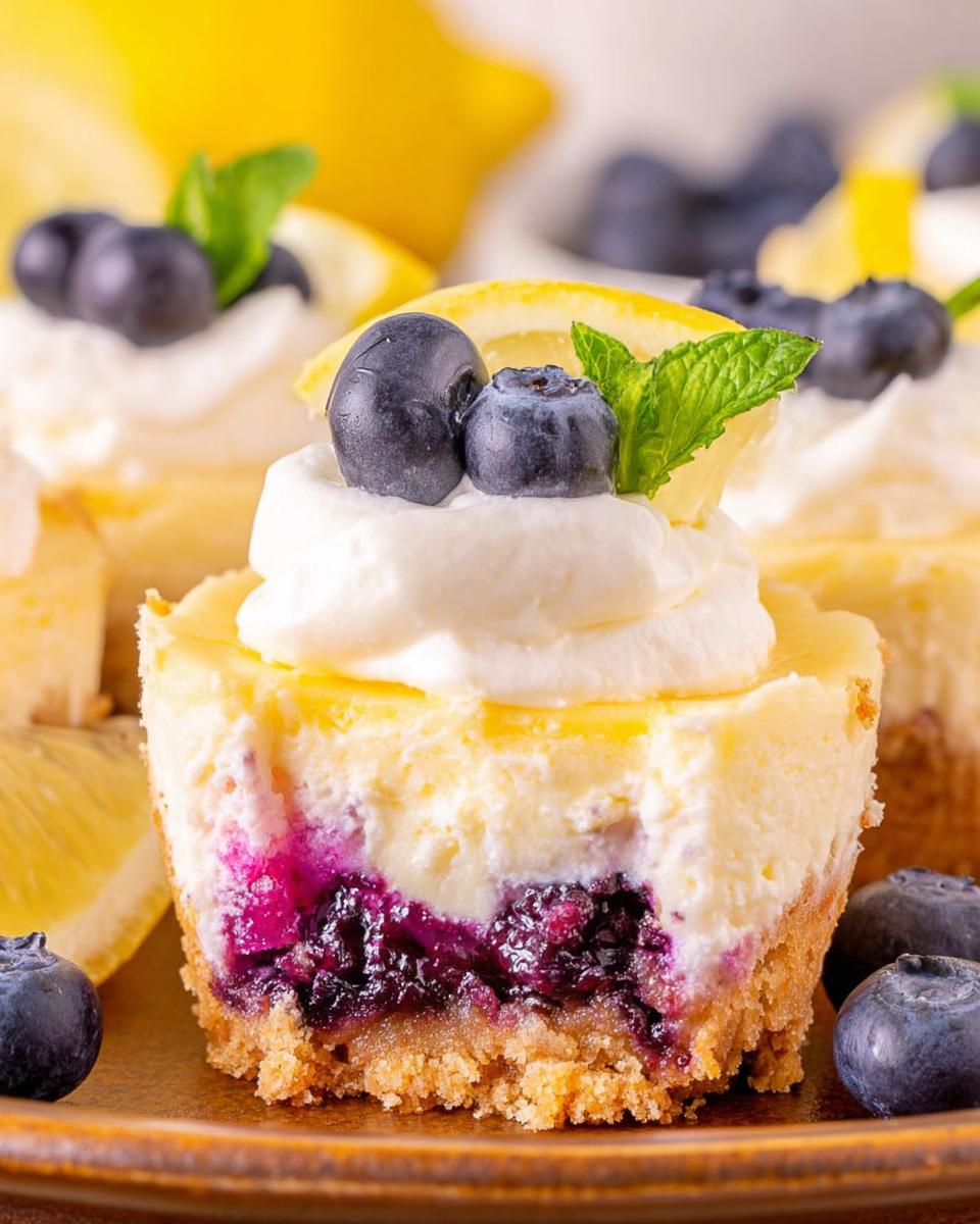 Juicy Mini Lemon Blueberry Cheesecakes - detail 1