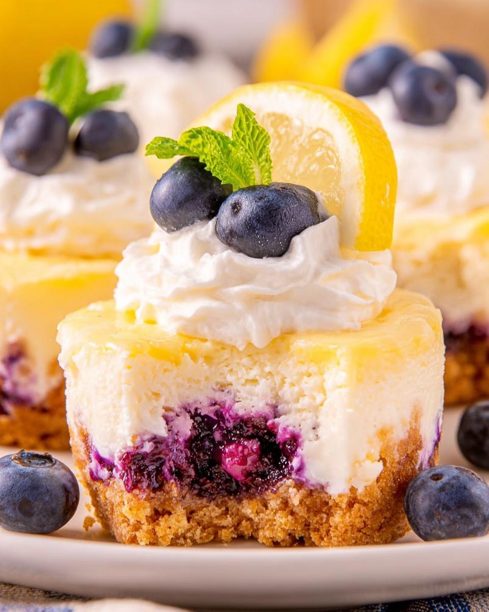 Juicy Mini Lemon Blueberry Cheesecakes - detail 2