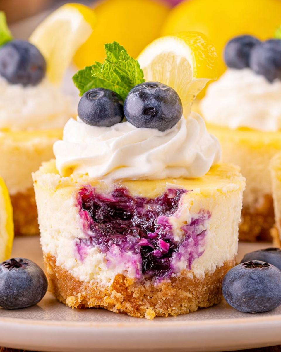Juicy Mini Lemon Blueberry Cheesecakes - detail 3