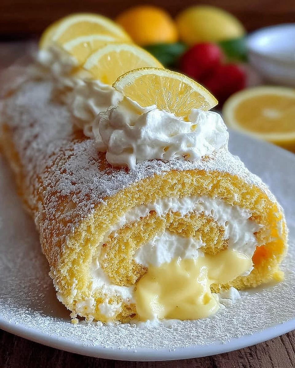 Velvet Lemon Cream Roll Cake - detail 1